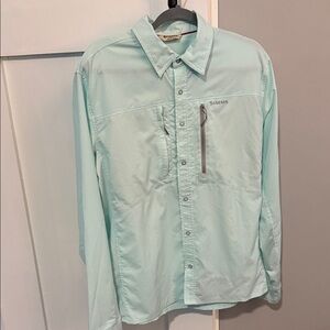Simms Light Mint Green Long Sleeve Button-Down Shirt